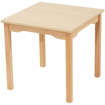Tisch quadratisch 60x60 cm - Melaminbeschichtete Platte - Fußteil aus Holz