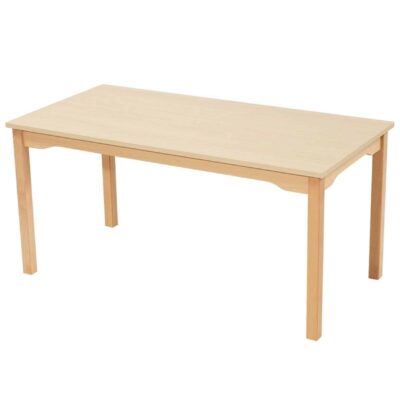 Tisch rechteckig - Melaminbeschichtete Platte - Fußteil aus Holz