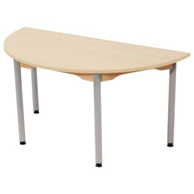 Tisch Halbrund 120x60 cm - Melaminbeschichtete Platte - Fußteil aus Metall