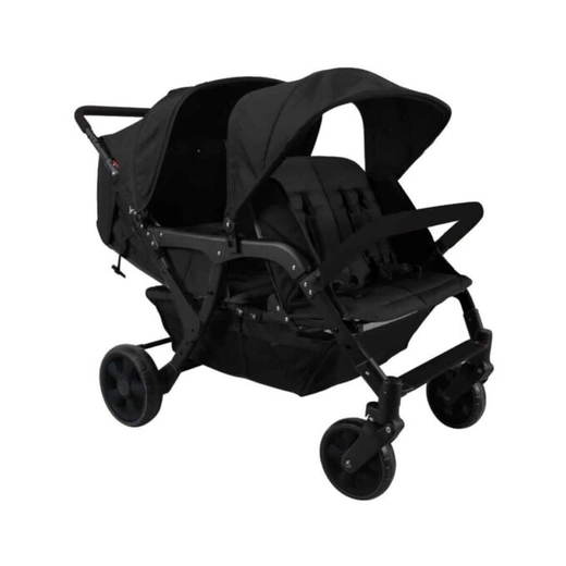 poussette-4-places-lidoo-city-h4e-full-black Familidoo Lidoo City Vierlingswagen BB 4-Sitzer (Komplett Schwarz) - poussette 4 places lidoo city h4e full black
