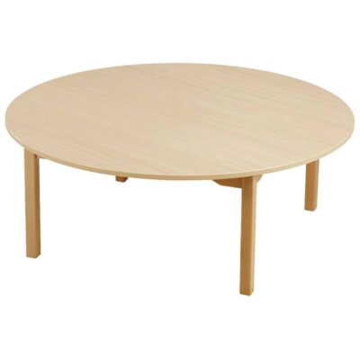 Runder Tisch Ø 120 cm - Melaminbeschichtete Platte - Fußteil aus Holz