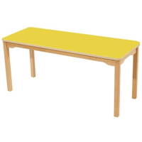 Tisch Trapezform - mit beschichteter Platte - Fußteil aus Holz – Bild 5
