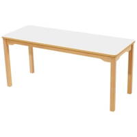 Tisch rechteckig mit beschichteter Platte - Fußteil aus Holz – Bild 9