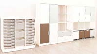 Möbelsatz Schrank XL - weiß/grau/braun - Quadro 77-180° – Bild 2