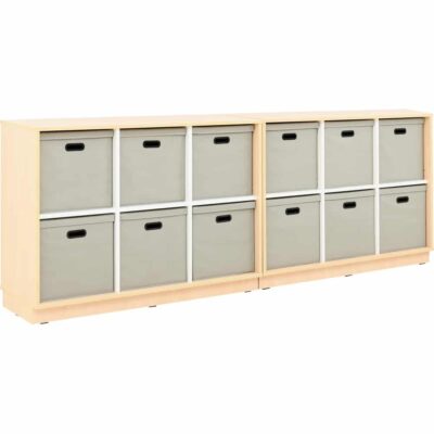 Schrank M mit Textilboxen, Breite: 116 cm - Doppelset (Quadro 89)