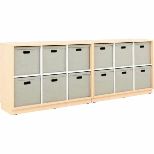 SET6144 Schrank M mit Textilboxen, Breite: 116 cm – Doppelset (Quadro 89) - SET6144