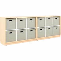 Schrank M mit Textilboxen, Breite: 116 cm - Doppelset (Quadro 89)