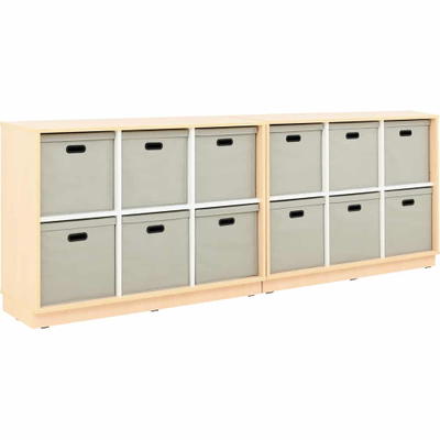 Schrank M mit Textilboxen, Breite: 116 cm – Doppelset (Quadro 89)