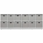 Schrank M mit Textilboxen, Breite: 116 cm – Doppelset (Quadro 89) - SET6144W