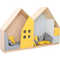 Möbelsatz Quadro Häuserzeile gelb-grau 160/160W – 180° - SET6323PU b 19