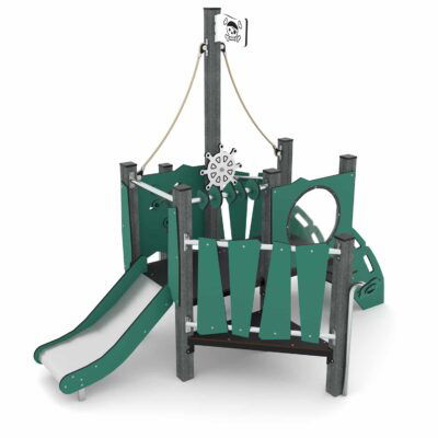 U3-Spielturm "Pirat" mit Rutsche und Treppe - RECYCLED RC1433