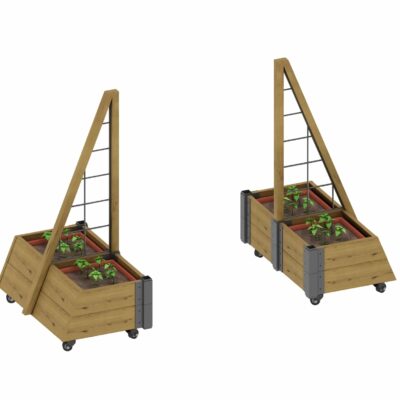 Mobiles Beet mit Dreiecksrankgitter (2er Set)