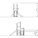 Spielturm mit Kletterelementen und 2 Rutschen und Plattformen RECYCLED RC1406 - rc1406front