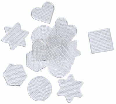 Bügelperlen Steckplatten Transparent, 15 Stück