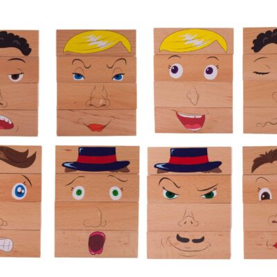 Holzklötze „Gesichter“