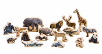 Wildtiere Spielfiguren aus Holz