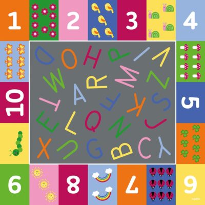 Vinyl-Teppich - Alphabet und Zahlen