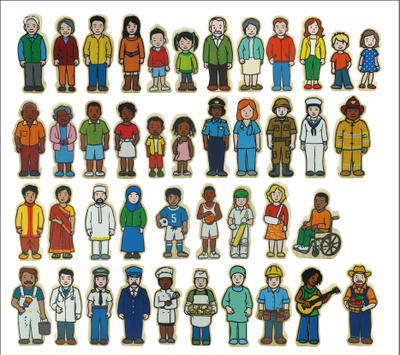 Village People Holzfiguren 42-teilig