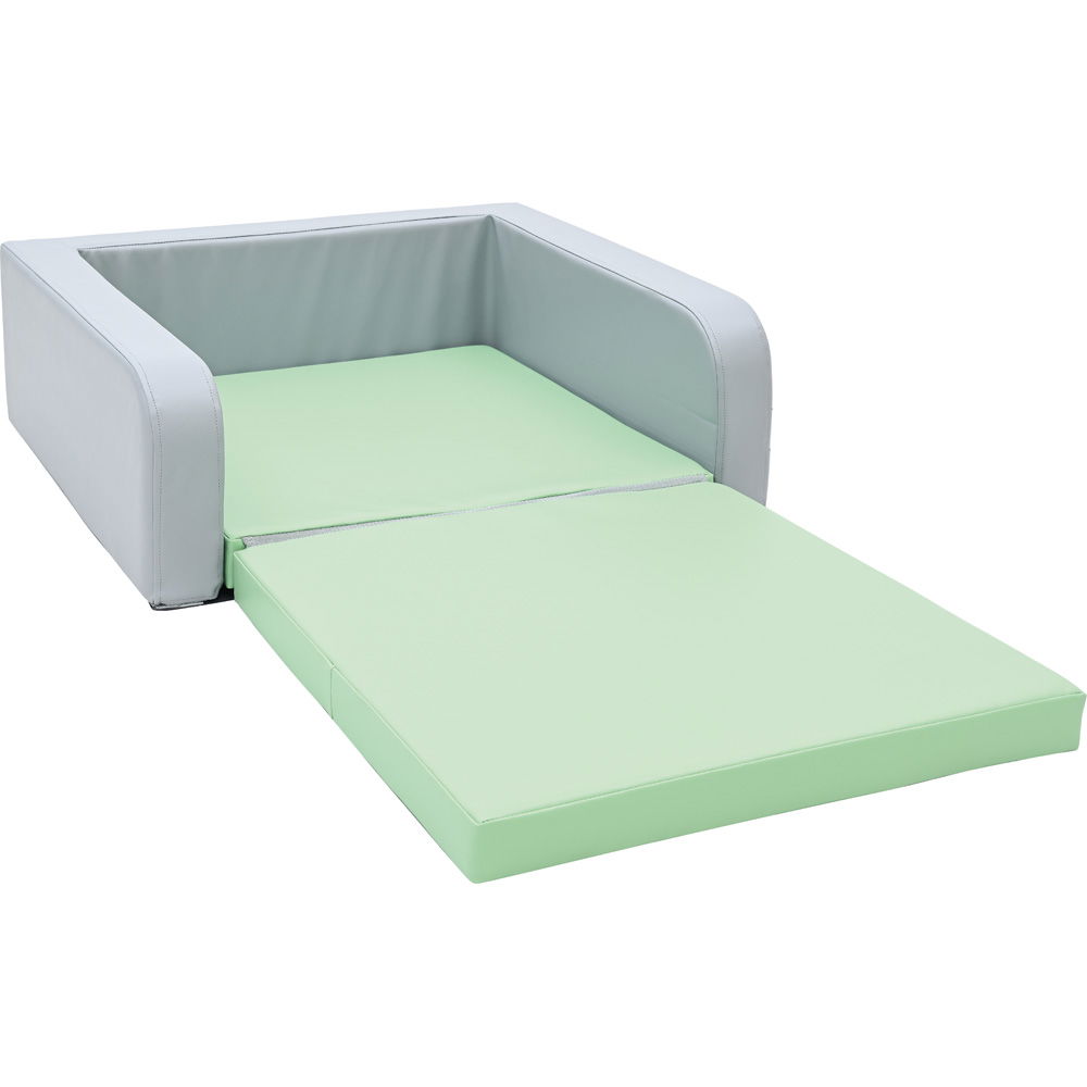 Klappbettliege, grau-grün, stapelbar