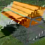 Mit Rückenlehne - Komplett (Stahlgestell + Holz)