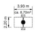 U3 Mini-Vogelnest-Schaukel mit Sitz aus Robinienholz - H4650 85 RS 130 1920x1920