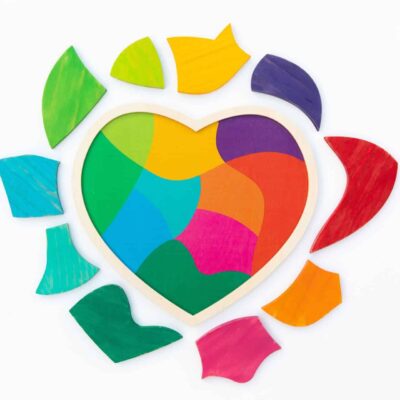 Herz voller Farben Holz-Puzzle