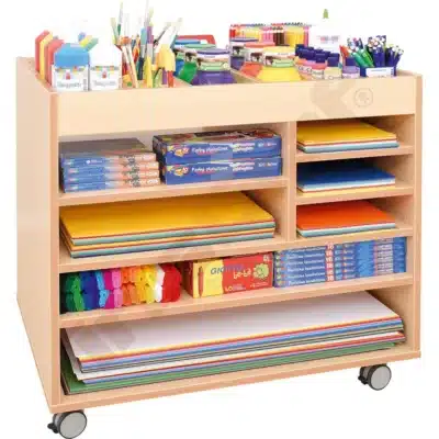 Bastelregal auf Rollen mit Zubehör