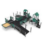 Große Rollstuhlgerechte Spielanlage mit Rutschen, Sandkasten und Plattformen – RECYCLED RC1506 - cbff rc15062s