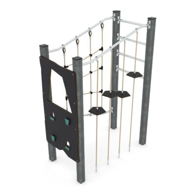 Klettergerät mit Kletterwand und Balancierelementen - RECYCLED RC1417