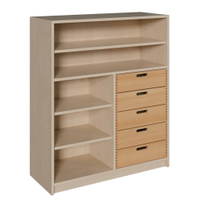 Korpus-Schrank mit 5 Massivholzschüben und Regal oben und unten – Bild 3