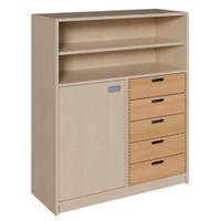 Korpus-Schrank mit 5 Massivholzschüben, unten Tür und Regal und Regal oben – Bild 2