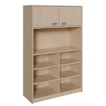 Korpus-Schrank mit zwei Türen oben und Regal unten - 021640100