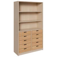 Korpus-Schrank mit 10 Massivholzschüben und Regal oben – Bild 3