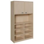 Korpus-Schrank mit zwei Türen oben und Regal unten - 021840100