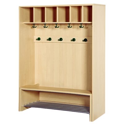 Korpusgarderobe mit einschiebbarer Bank