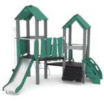 U3 Spielturmanlage mit Treppe und 2 Rutschen – RECYCLED RC1436 - 4197 rc14362s