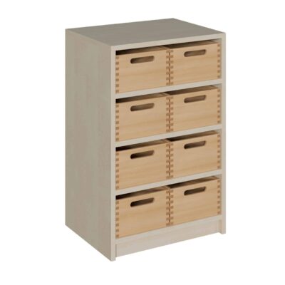 Korpus-Schrank mit 8 mittleren Massivholzkästen