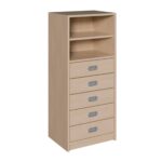 Korpus-Schrank mit 5 Dekorblendenschüben und Regal - 521205100