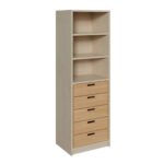 Korpus-Schrank mit 5 Massivholzschüben und Regal oben - 521604100