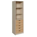 Korpus-Schrank mit 5 Massivholzschüben und Regal oben - 521804100