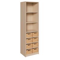 Korpus-Schrank mit 8 mittleren Massivholzkästen und Regal oben – Bild 3