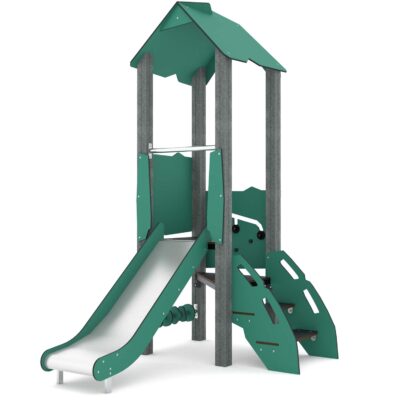 U3 Spielturm mit Treppe und Rutsche - RECYCLED RC1434