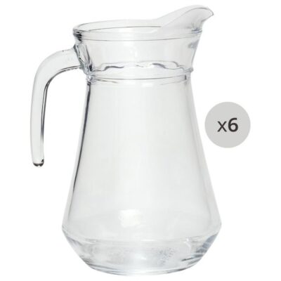Karaffe 1L 6er Set - Geschirr aus Hartglas