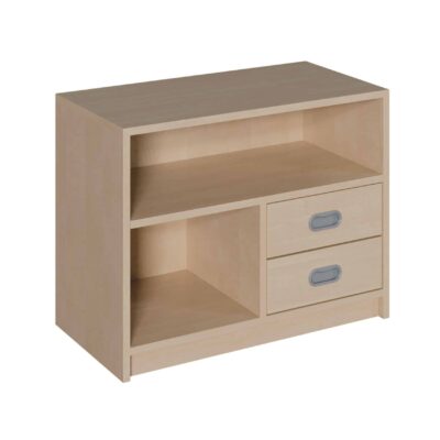 Korpus-Schrank mit 2 Dekorblendenschüben und Regal unten, Regal oben