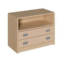 Korpus-Schrank mit 2 breiten Dekorblendenschüben und Regal