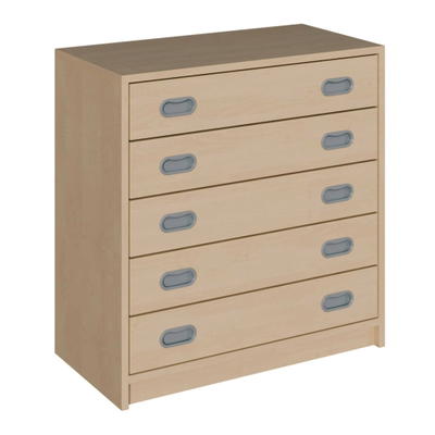 Korpus-Schrank mit 5 breiten Dekorblendenschüben