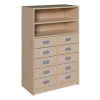 Korpus-Schrank mit 10 Dekorblendenschüben und Regal – Bild 3
