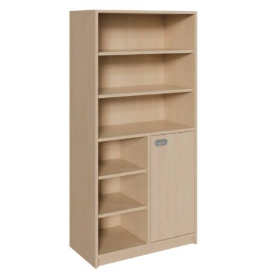 Korpus-Schrank mit unten Tür und Regal und oben Regal