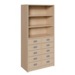 Korpus-Schrank mit 10 Dekorblendenschüben und Regal - 781605100