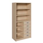 Korpus-Schrank mit 5 Dekorblendenschüben und Regal unten + Regal oben - 781605200